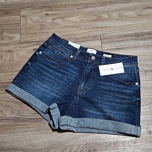 true craft Denim Mid-Rise Shorty Stretch Blue Jean Shorts 3" Inseam Women's 10 - Picture 9 of 16